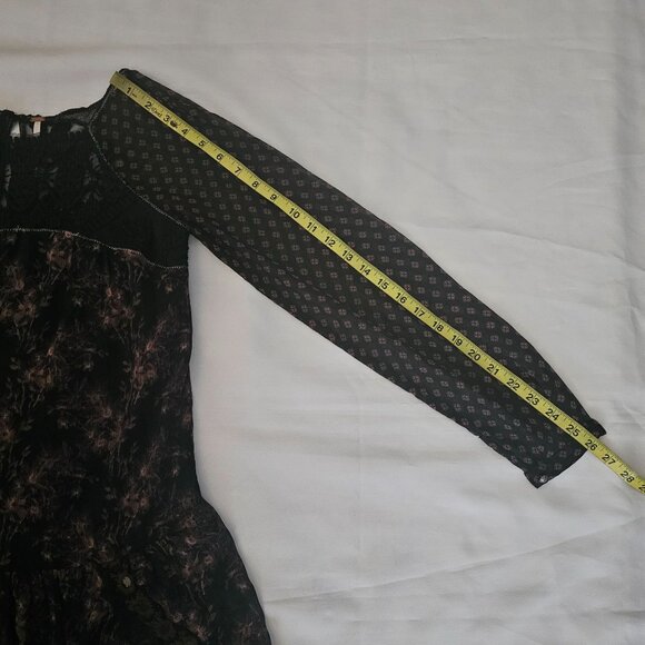 Free People Women's Midnight Garden Combo Sheer Long Sleeve Elsie Dress XS/TP - Picture 13 of 14